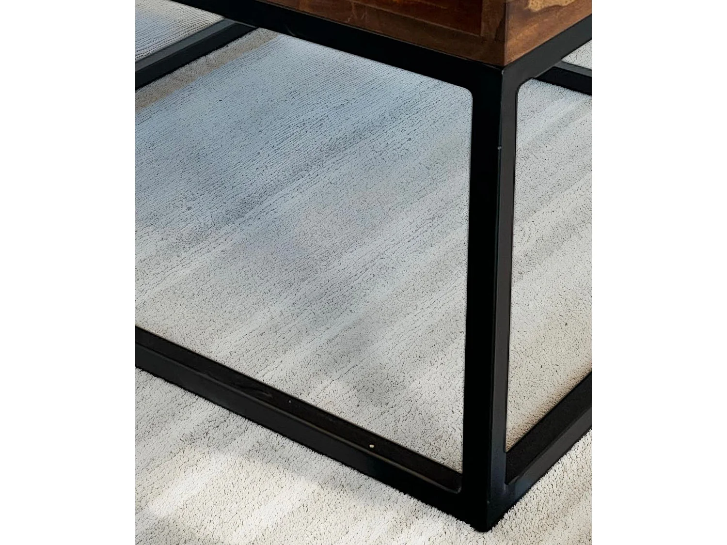 Table basse table de canapé en bois massif 60 cm table de salon carrée