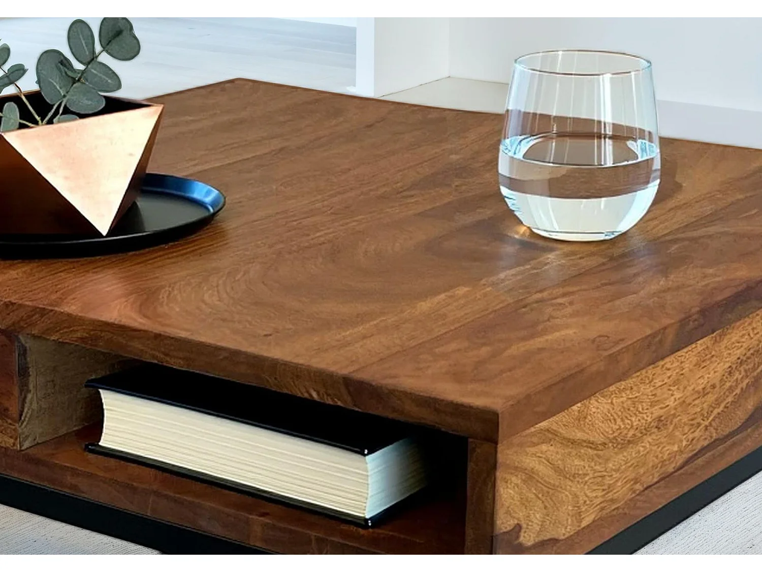 Table basse table de canapé en bois massif 60 cm table de salon carrée