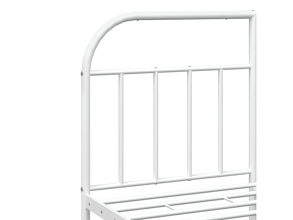 Cadre de lit métal sans matelas et pied de lit blanc 183x213 cm