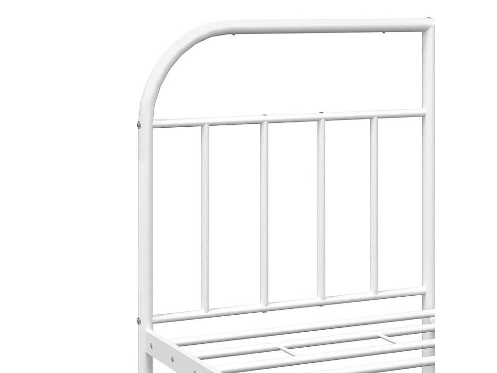 Cadre de lit métal sans matelas et pied de lit blanc 183x213 cm