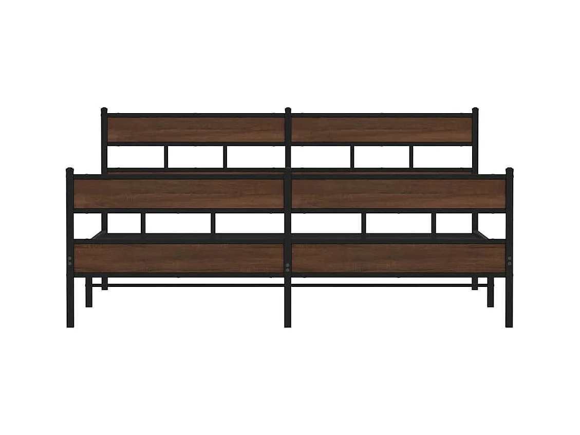 Cadre de lit en métal sans matelas chêne marron 183x213 cm