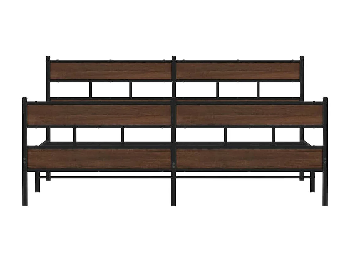 Cadre de lit en métal sans matelas chêne marron 183x213 cm