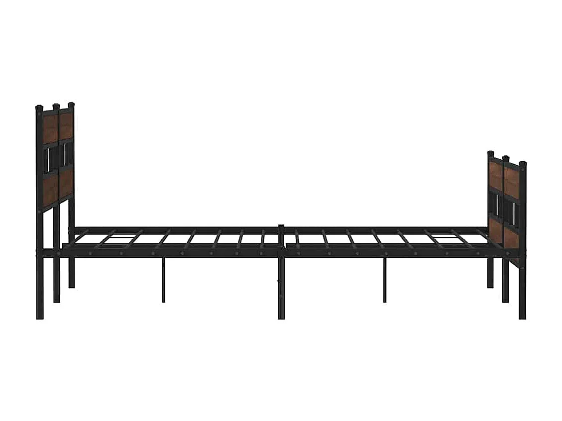 Cadre de lit en métal sans matelas chêne marron 183x213 cm