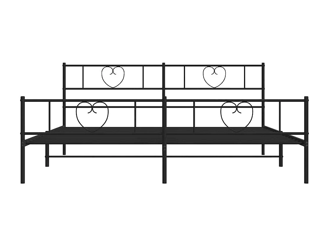 Bettgestell mit Kopf- und Fußteil Metall Schwarz 183x213 cm