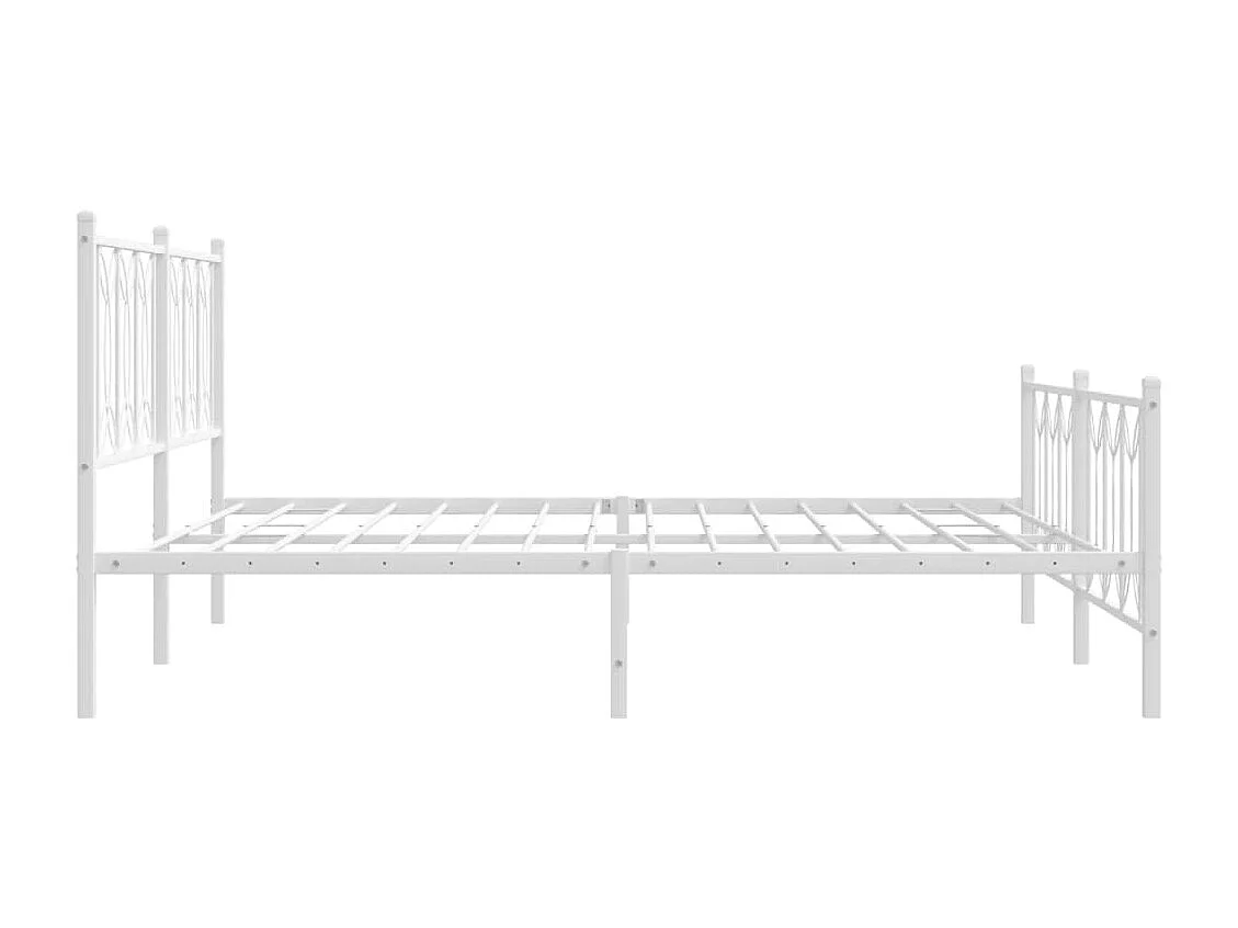 Bedframe met hoofd- en voeteneinde metaal wit 183x213 cm