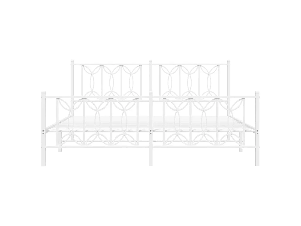 Estructura cama sin colchón con estribo metal blanco 183x213 cm