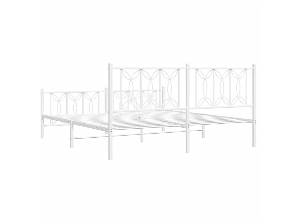 Estructura cama sin colchón con estribo metal blanco 183x213 cm