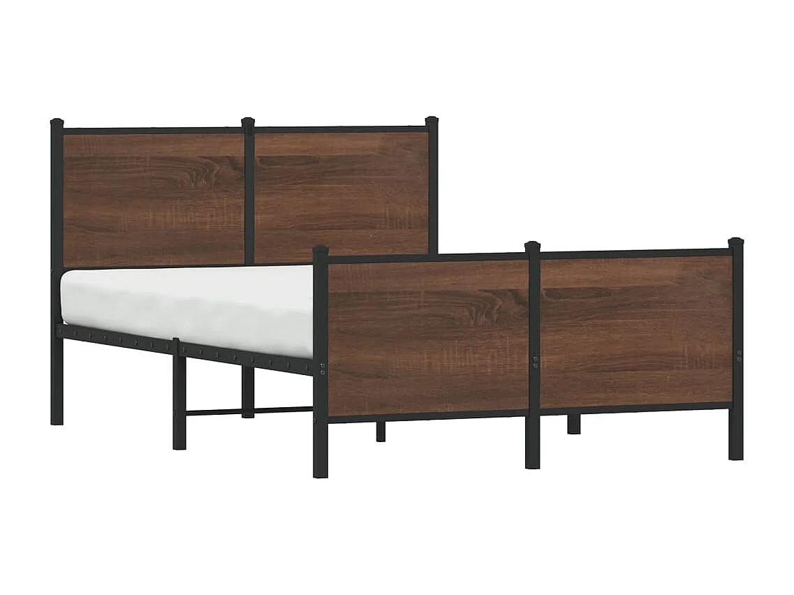 Giroletto senza Materaso in Metallo Rovere Marrone 137x190 cm