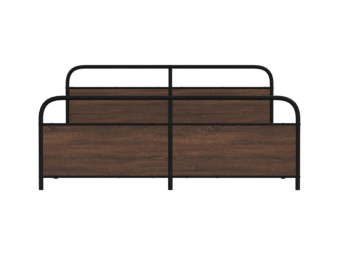 Bedframe zonder matras metaal bruin eikenkleur 183x213 cm