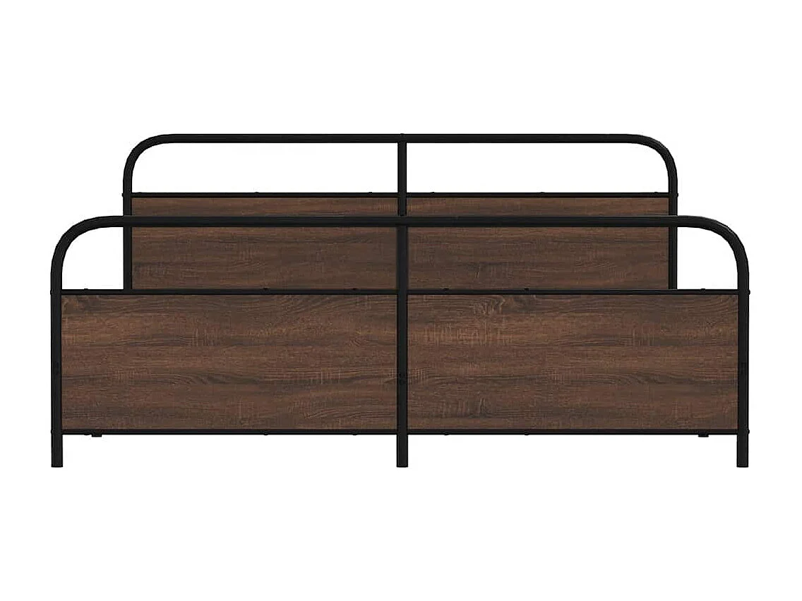 Cadre de lit en métal sans matelas chêne marron 183x213 cm