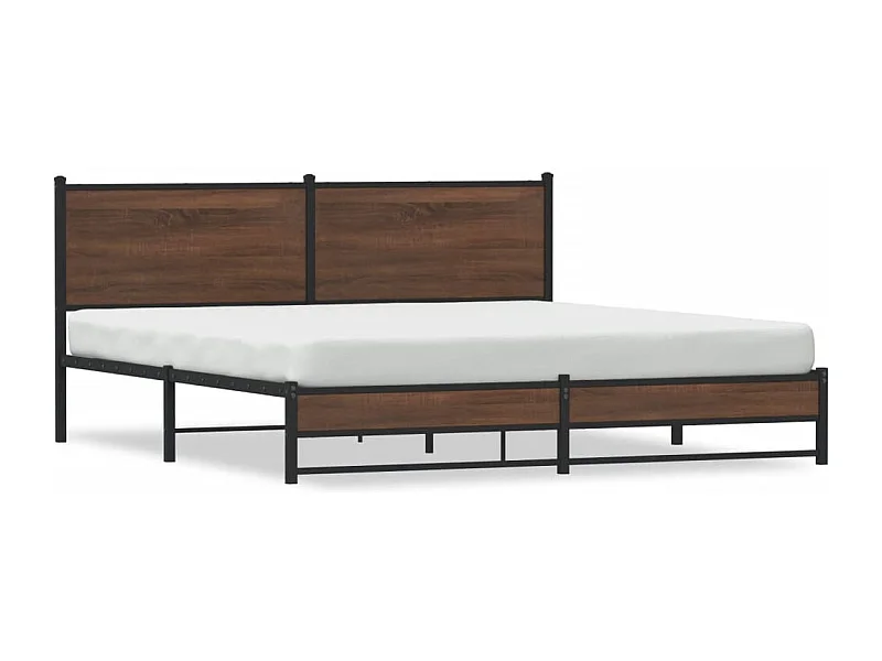 Giroletto senza Materaso in Metallo Rovere Marrone 183x213 cm