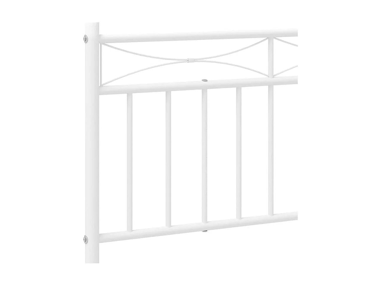 Cadre de lit métal sans matelas et tête de lit blanc 183x213 cm