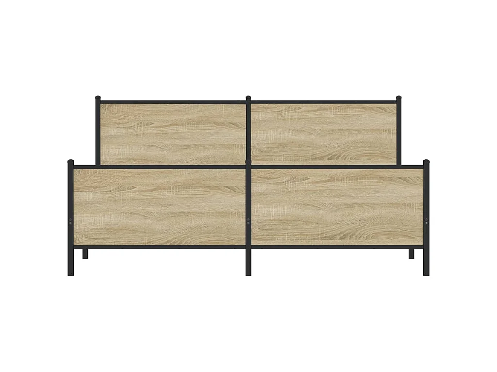 Cadre de lit en métal sans matelas chêne sonoma 183x213 cm