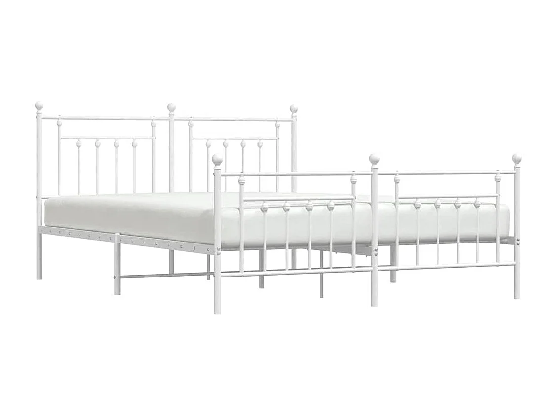 Estructura cama sin colchón con estribo metal blanco 183x213 cm