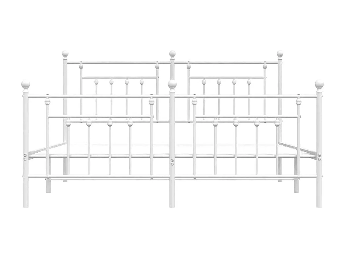Estructura cama sin colchón con estribo metal blanco 183x213 cm