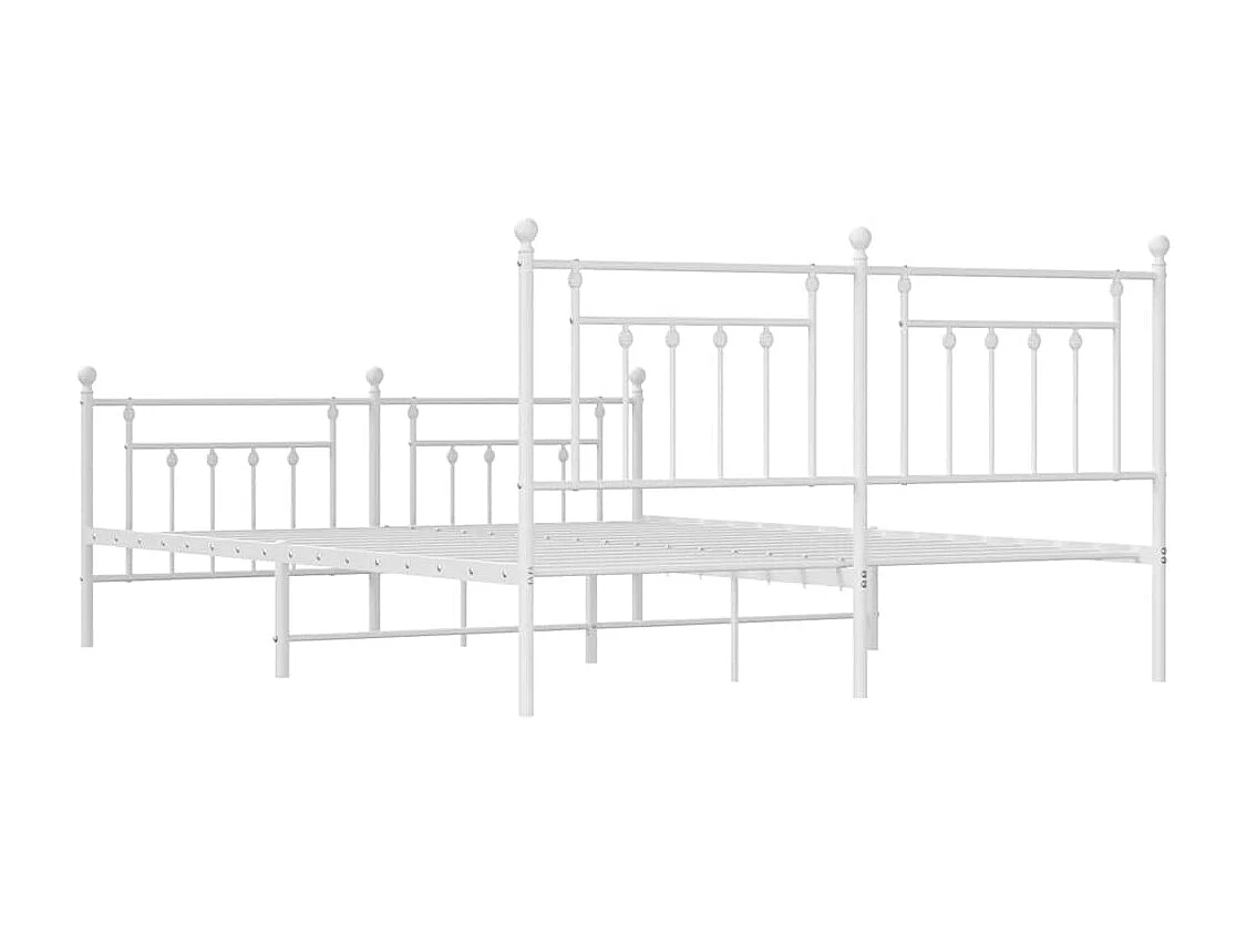 Estructura cama sin colchón con estribo metal blanco 183x213 cm