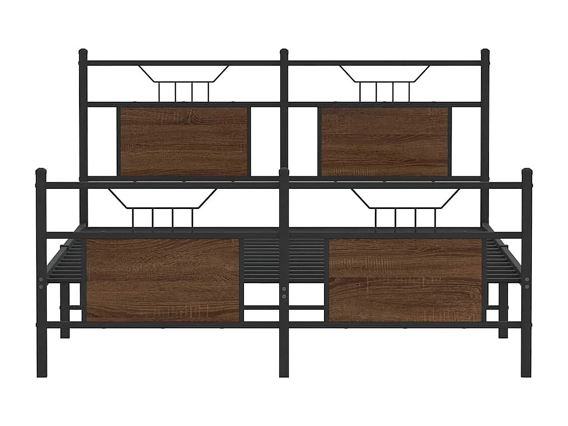 Cadre de lit sans matelas chêne marron 137x190 cm