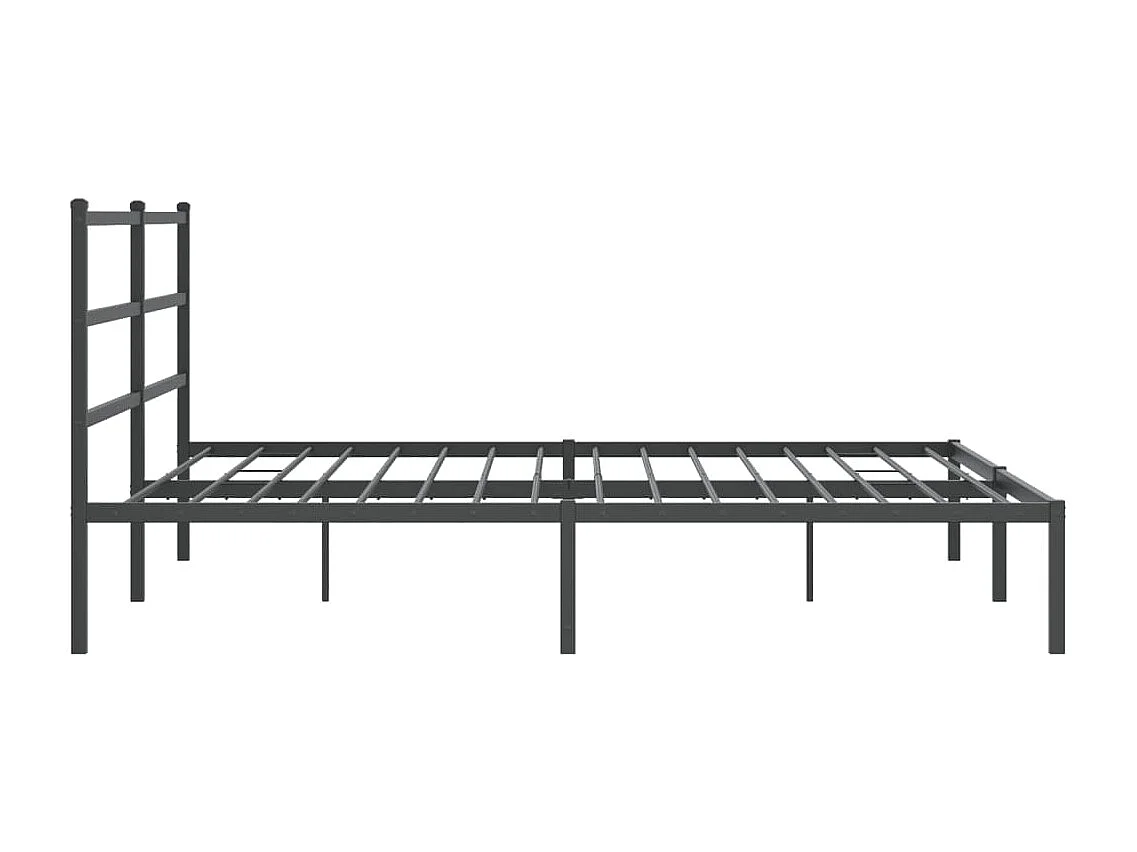 Cadre de lit métal sans matelas avec tête de lit noir 183x213cm