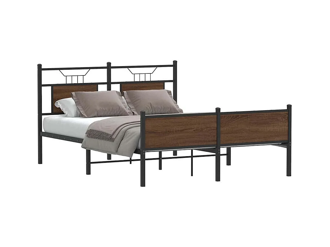 Giroletto senza Materasso Rovere Marrone 137x190 cm Truciolato