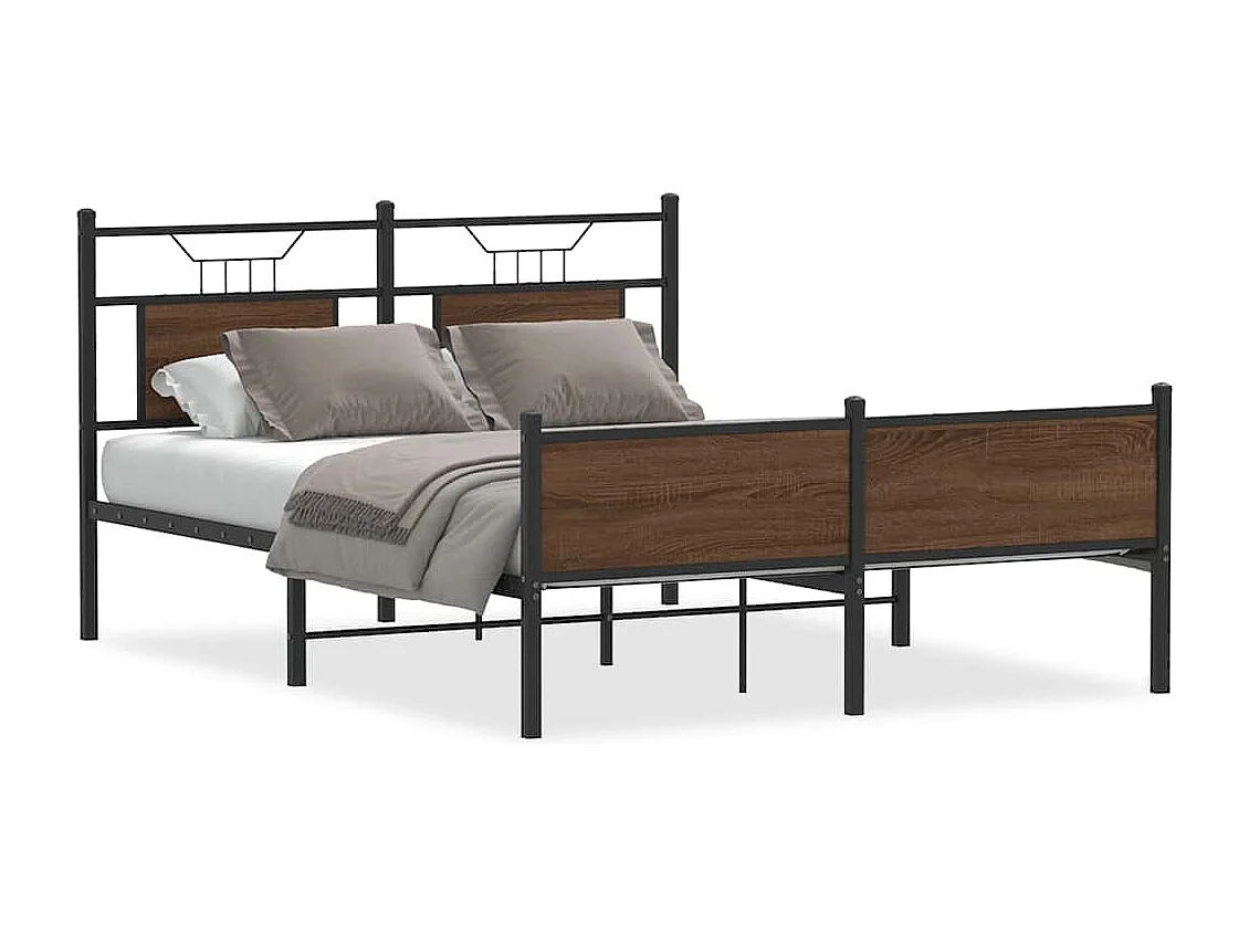 Cadre de lit sans matelas chêne marron 137x190 cm