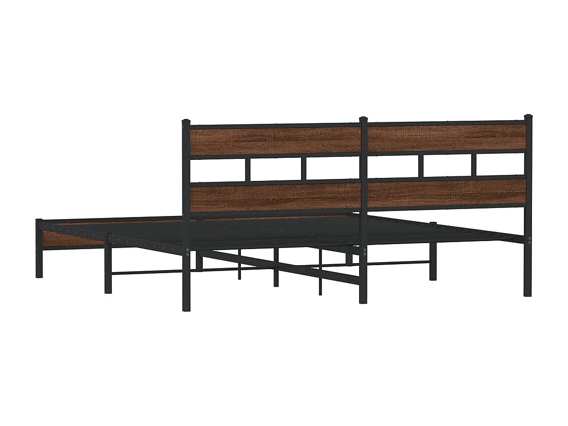 Cadre de lit en métal sans matelas chêne marron 183x213 cm