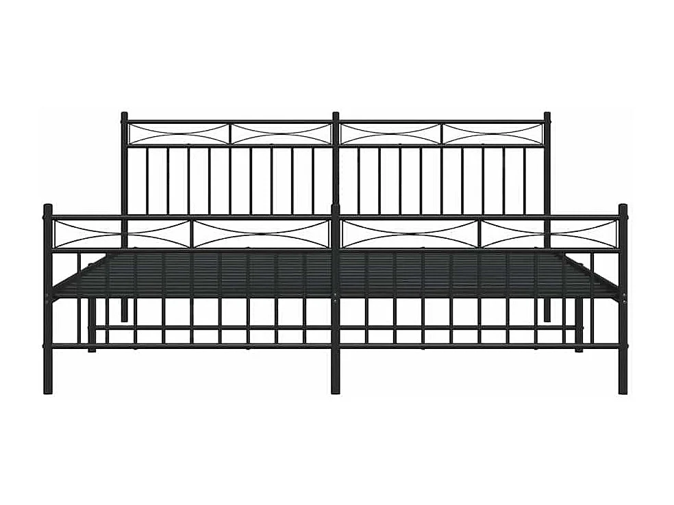 Bedframe met hoofd- en voeteneinde metaal zwart 183x213 cm
