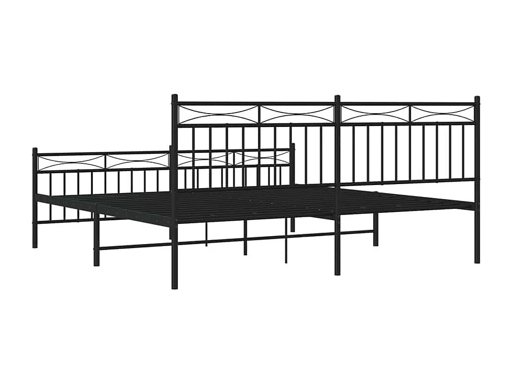 Bedframe met hoofd- en voeteneinde metaal zwart 183x213 cm