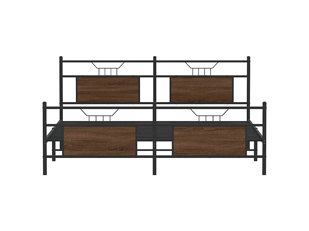 Estructura de cama sin colchón metal roble marrón 183x213 cm