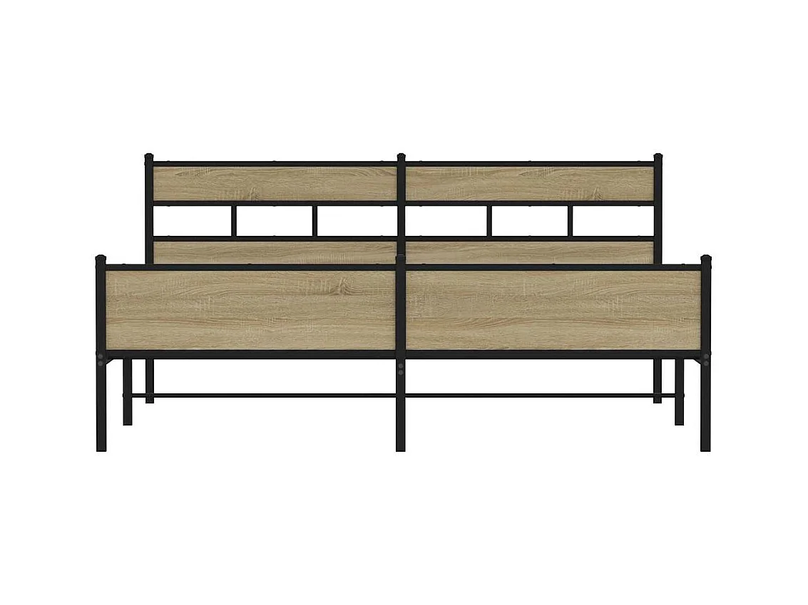 Cadre de lit en métal sans matelas chêne sonoma 183x213 cm