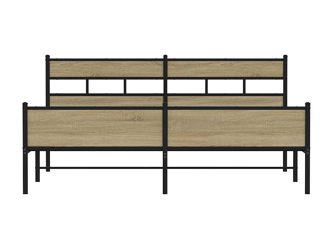 Cadre de lit en métal sans matelas chêne sonoma 183x213 cm