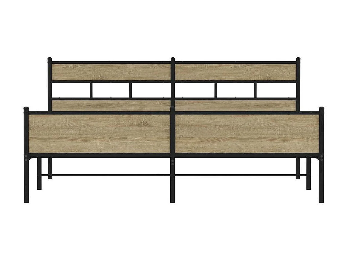 Cadre de lit en métal sans matelas chêne sonoma 183x213 cm