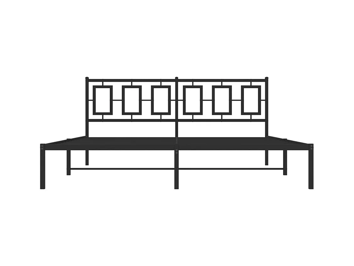 Giroletto con Testiera in Metallo Nero 183x213 cm