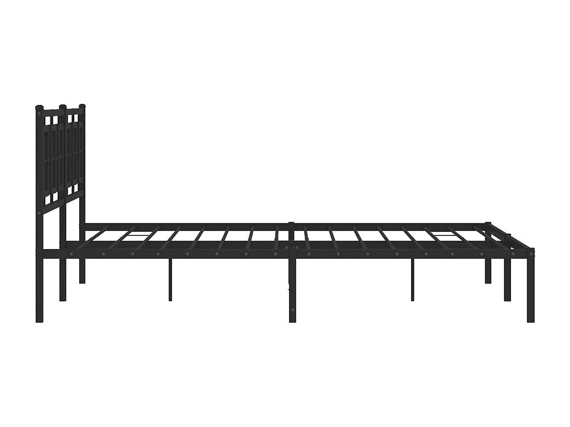 Giroletto con Testiera in Metallo Nero 183x213 cm