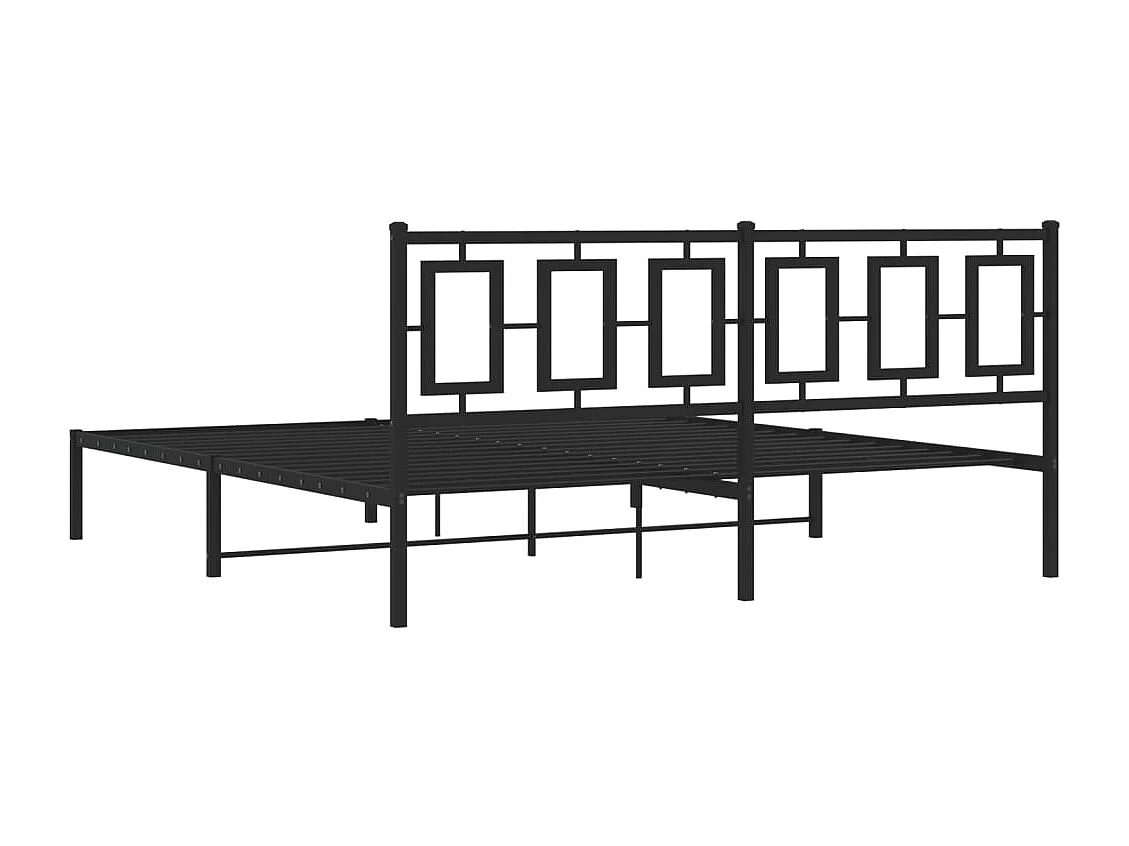 Giroletto con Testiera in Metallo Nero 183x213 cm
