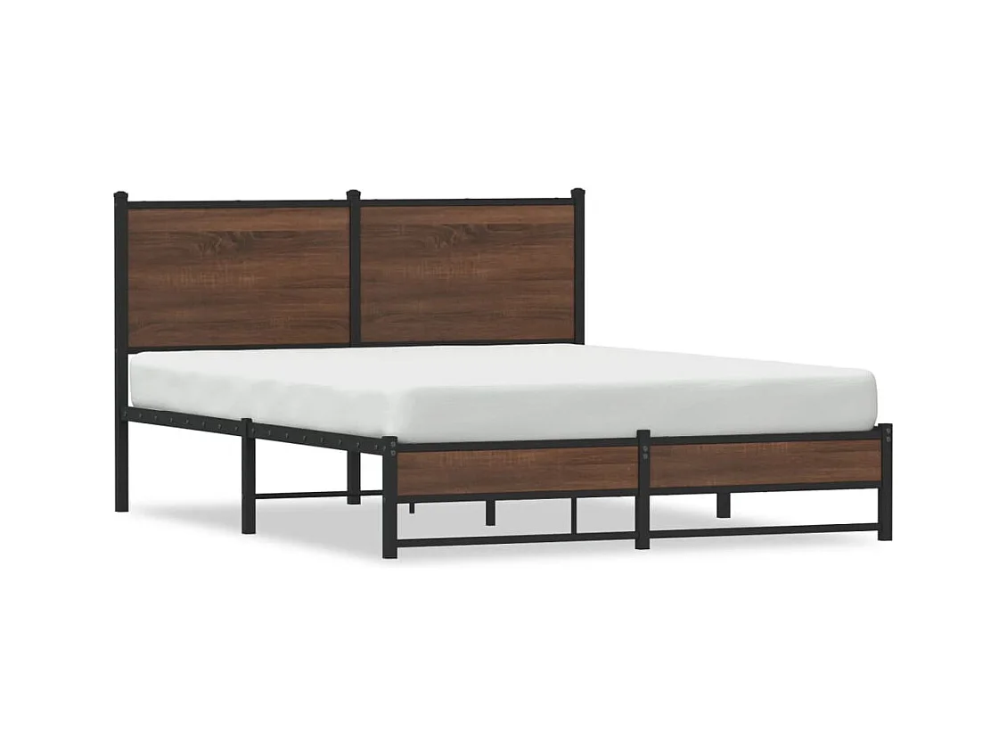 Giroletto senza Materaso in Metallo Rovere Marrone 137x190 cm