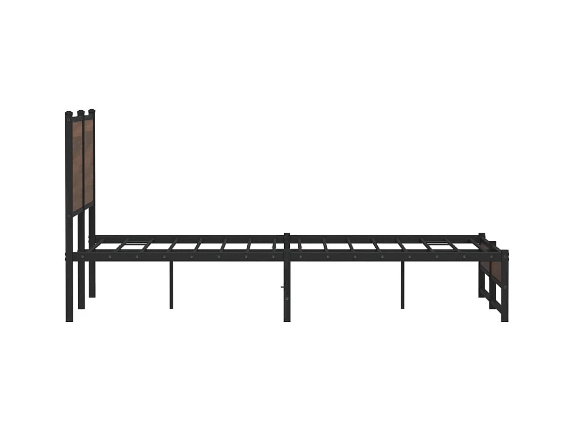 Cadre de lit en métal sans matelas chêne marron 137x190 cm