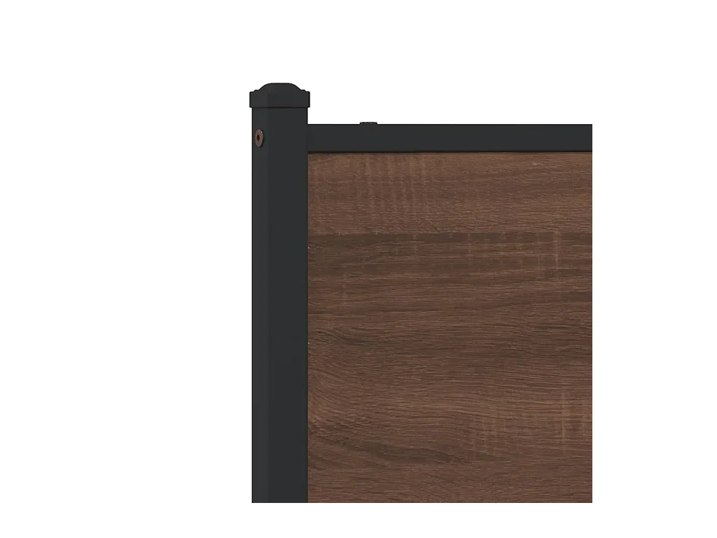 Cadre de lit en métal sans matelas chêne marron 137x190 cm