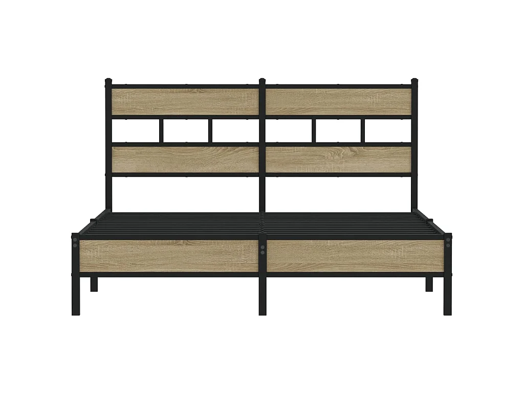 Cadre de lit sans matelas chêne sonoma 137x190 cm