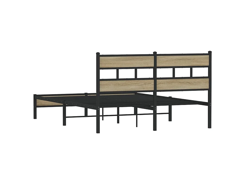 Cadre de lit sans matelas chêne sonoma 137x190 cm