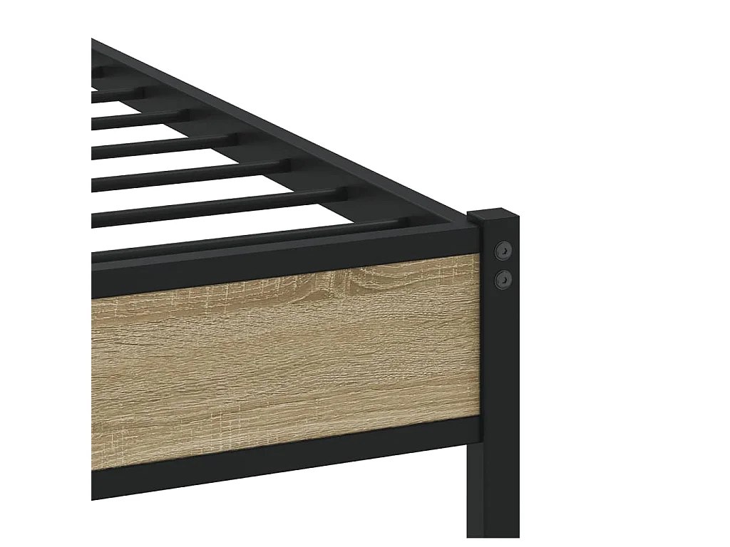Cadre de lit sans matelas chêne sonoma 137x190 cm