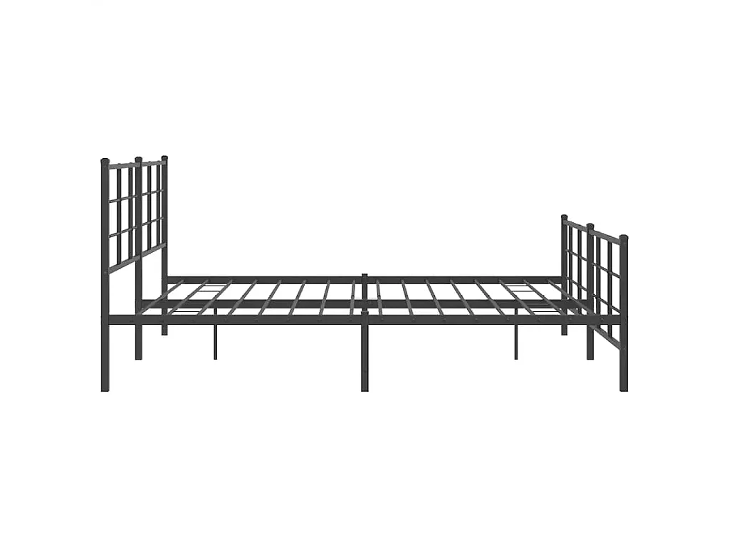Cadre de lit métal sans matelas avec pied de lit noir 183x213cm