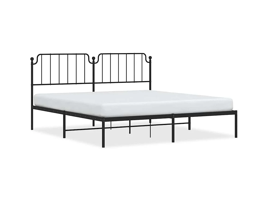 Estrutura de cama com cabeceira 183x213 cm metal preto