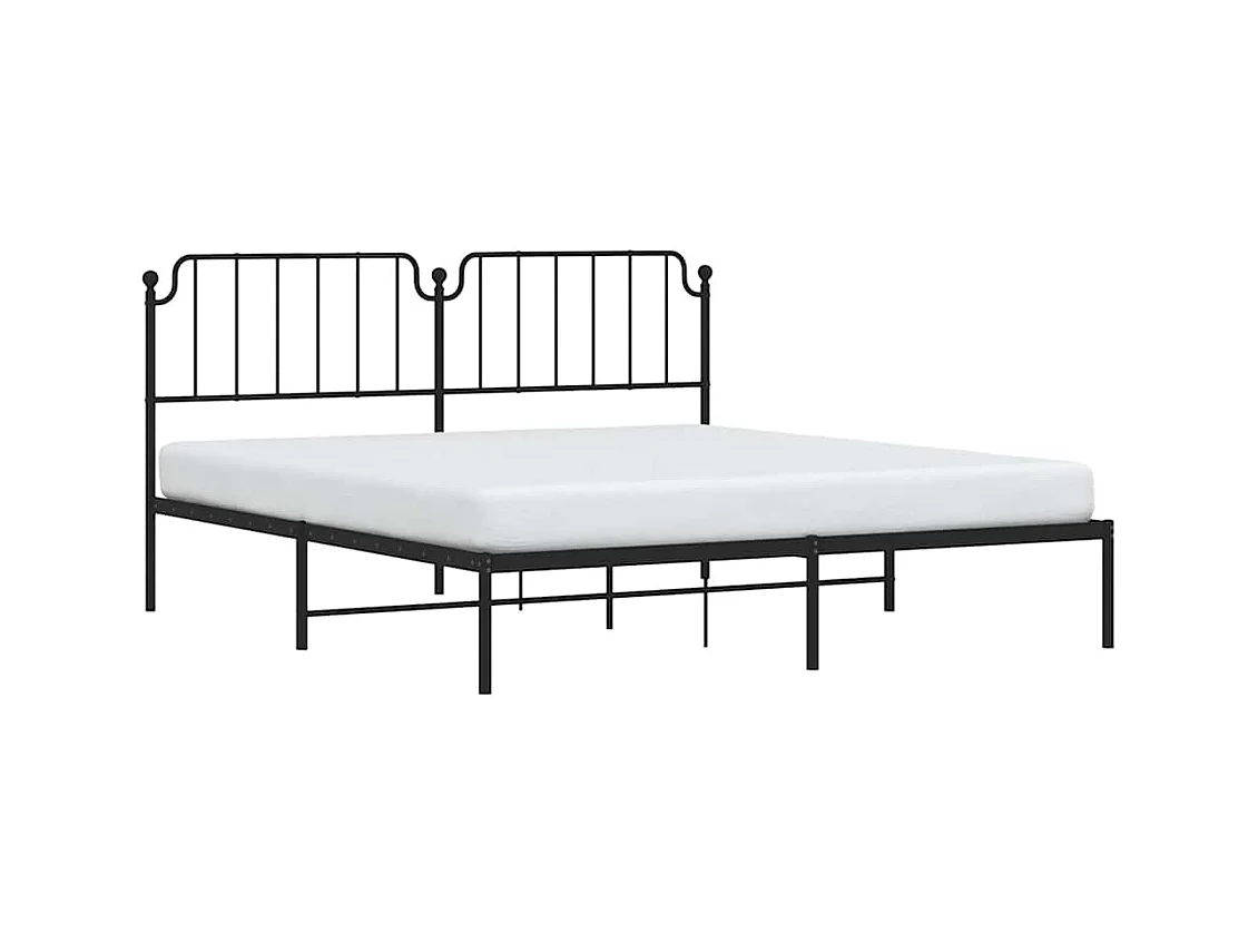 Estrutura de cama com cabeceira 183x213 cm metal preto