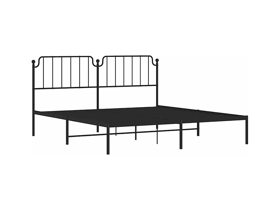 Estrutura de cama com cabeceira 183x213 cm metal preto