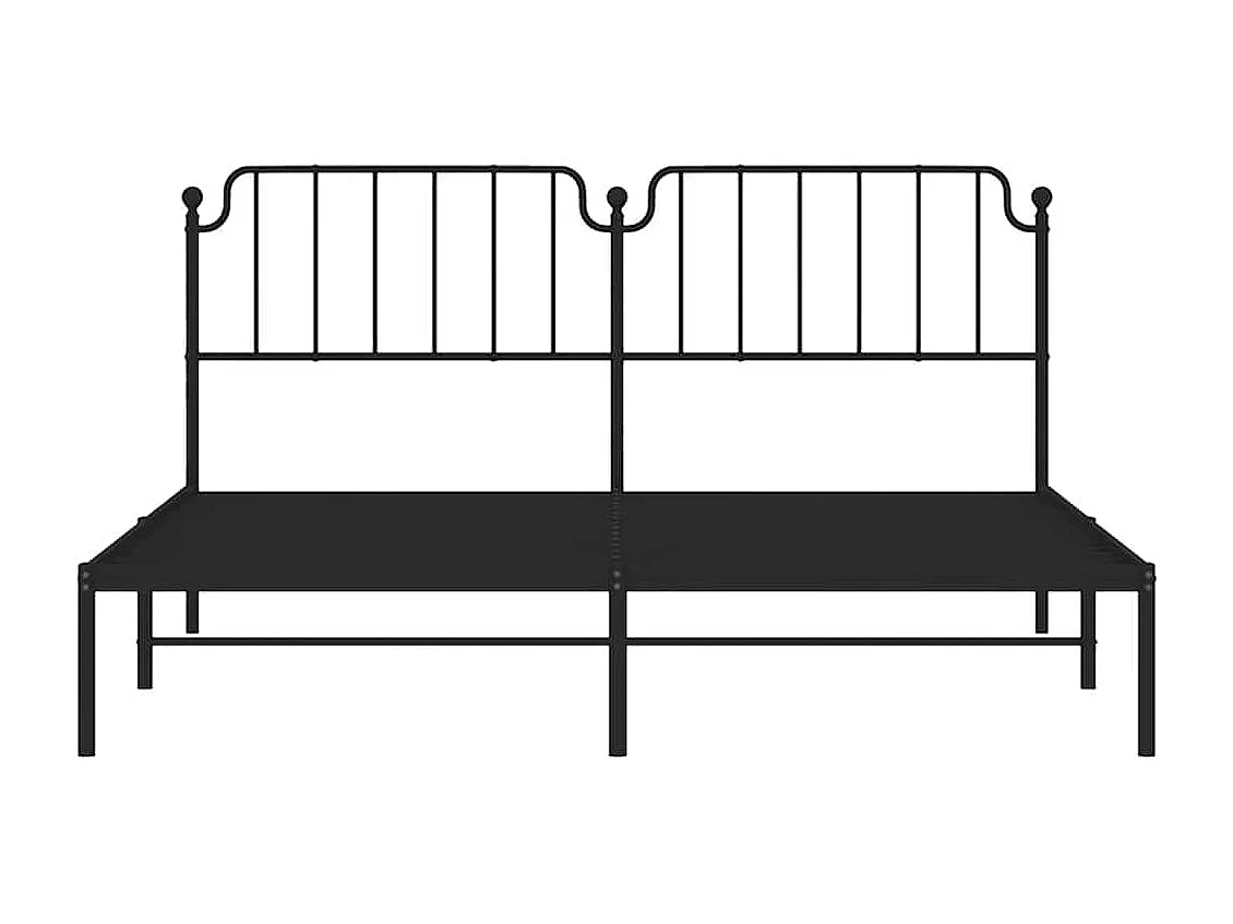 Giroletto con Testiera in Metallo Nero 183x213 cm