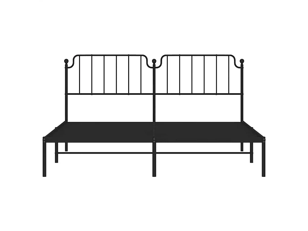 Cadre de lit métal sans matelas avec tête de lit noir 183x213cm