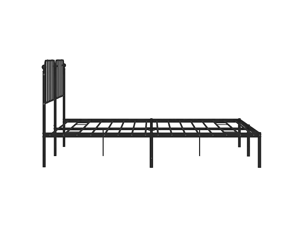 Cadre de lit métal sans matelas avec tête de lit noir 183x213cm