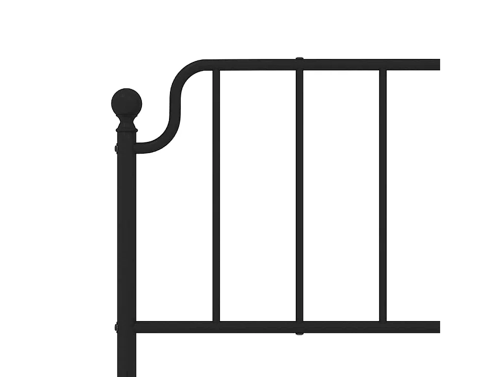 Cadre de lit métal sans matelas avec tête de lit noir 183x213cm