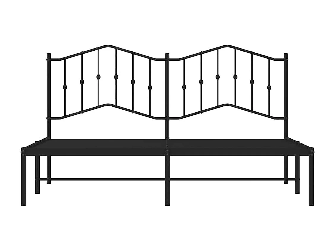 Cadre de lit métal sans matelas avec tête de lit noir 183x213cm