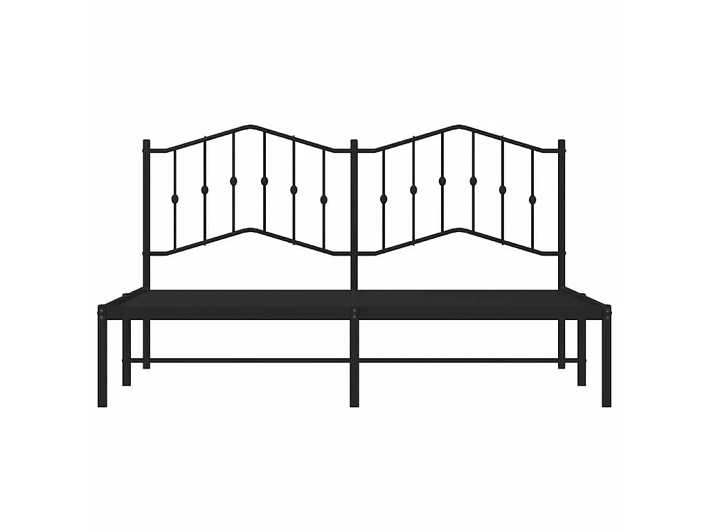 Cadre de lit métal sans matelas avec tête de lit noir 183x213cm